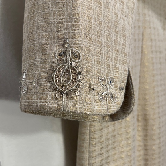 Tahari ASL Metallic Jacquard Dress and Jacket Set by Arthur S. Levine Size 4 - Picture 6 of 13